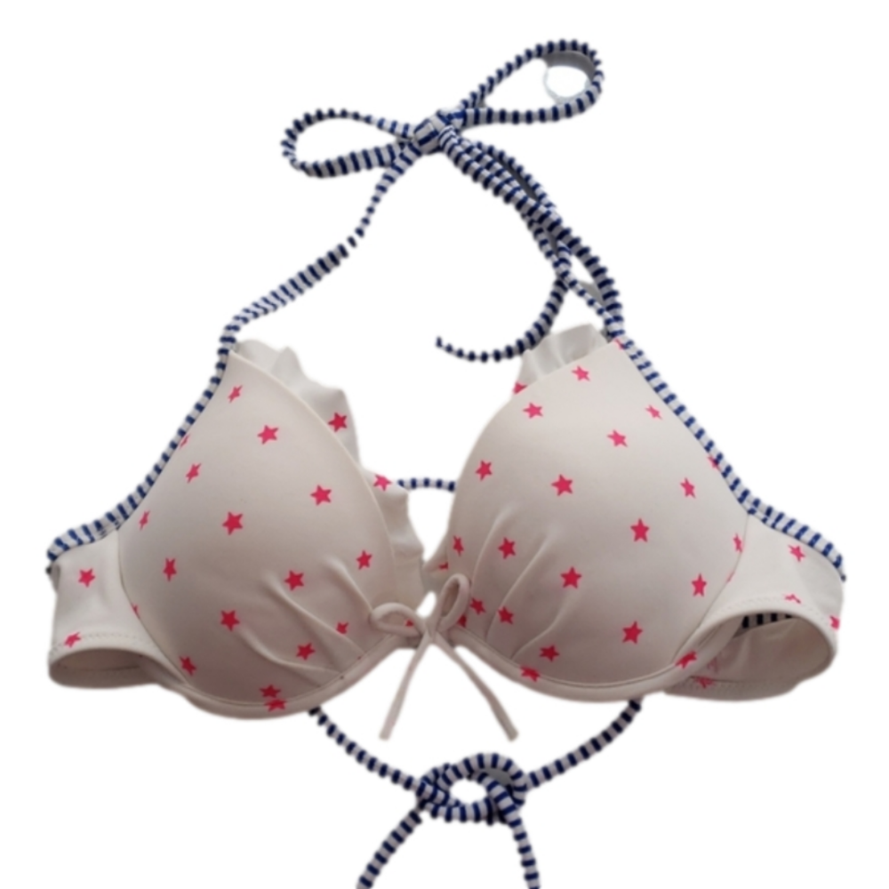Victoria's Secret Pink/Blue/Wht Bikini Top Sz 32B